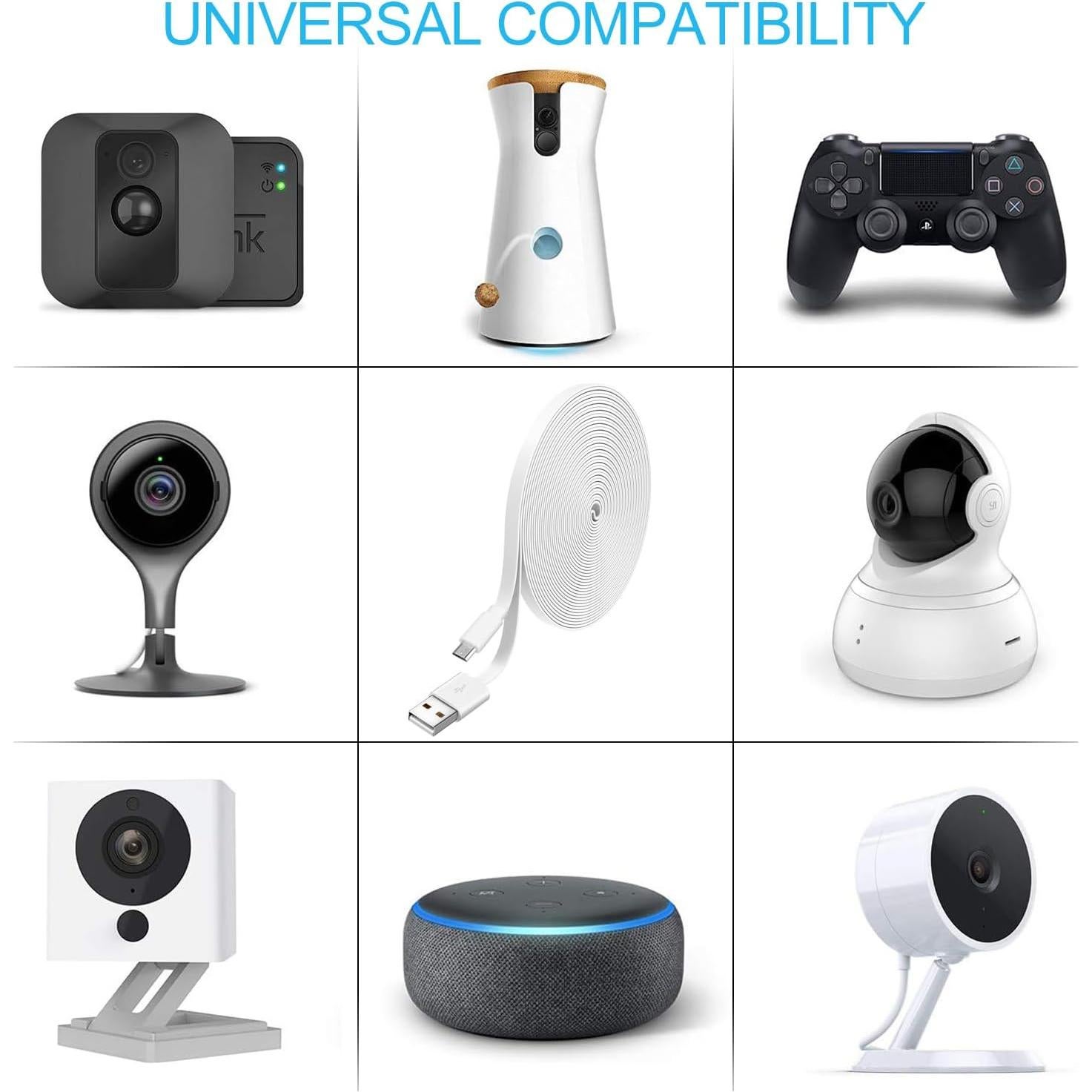 Paquete de 3 Cables de Extensión Micro USB 3M Uogw para Cámaras