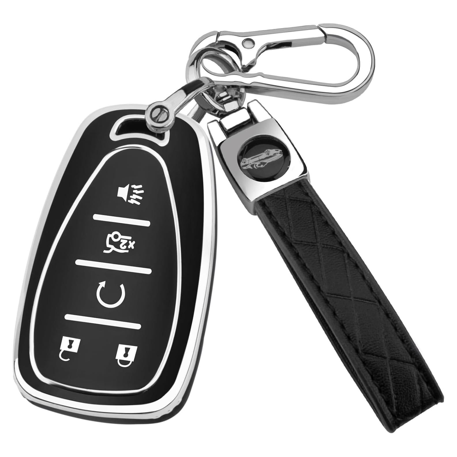 Cubierta de Llave Chevy 2016-2021 TPU Suave 5 Botones Negra