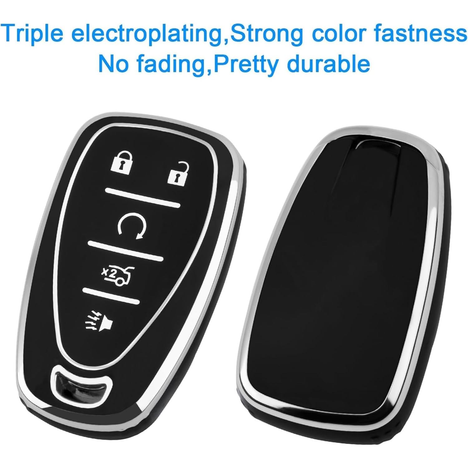 Cubierta de Llave Chevy 2016-2021 TPU Suave 5 Botones Negra