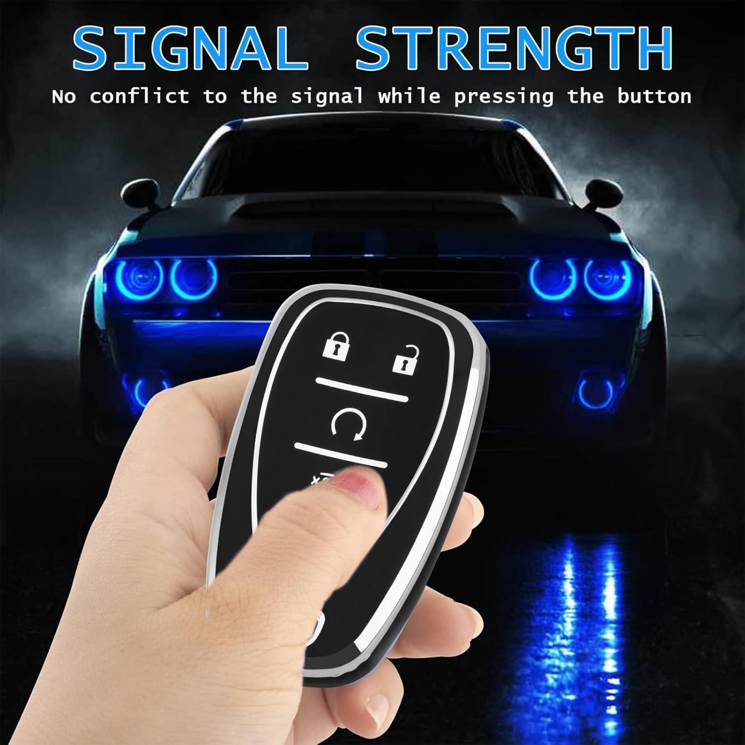 Cubierta de Llave Chevy 2016-2021 TPU Suave 5 Botones Negra