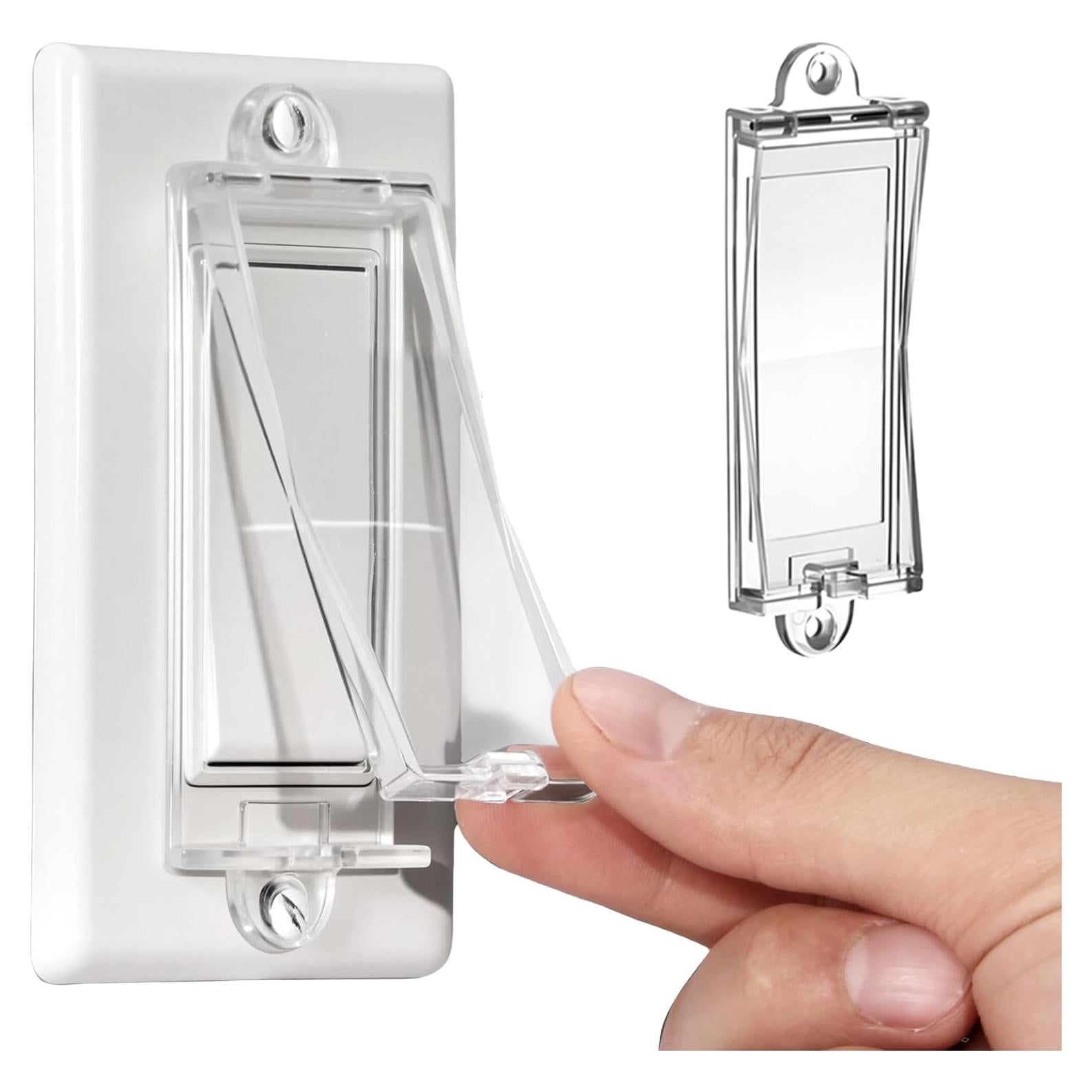 1 Light Switch Guard Cover, Baby Proof Wall Switch Cover Guard for Rocker Light Switch Protects Your Lights or Circuits from Being Accidentally Turned On or Off (Clear)