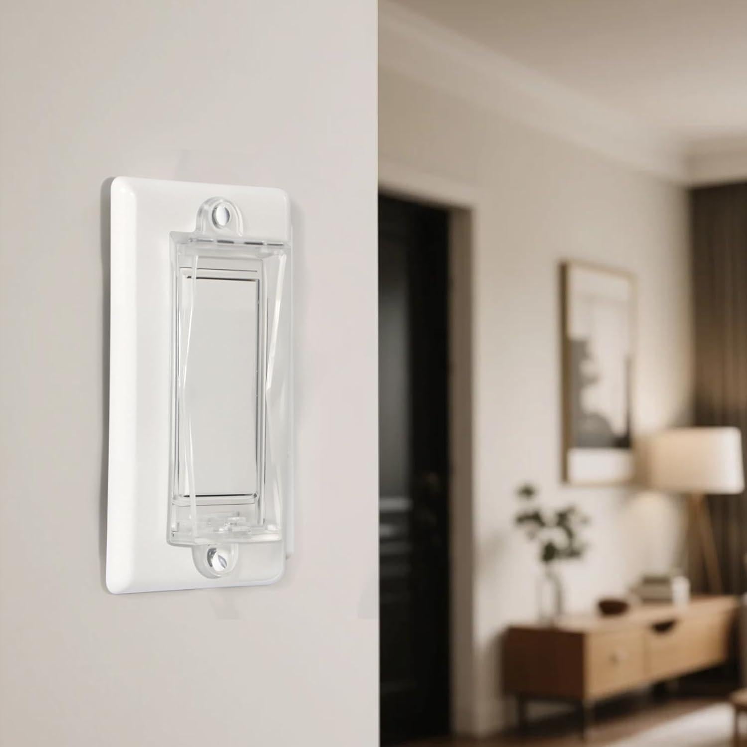 1 Light Switch Guard Cover, Baby Proof Wall Switch Cover Guard for Rocker Light Switch Protects Your Lights or Circuits from Being Accidentally Turned On or Off (Clear)