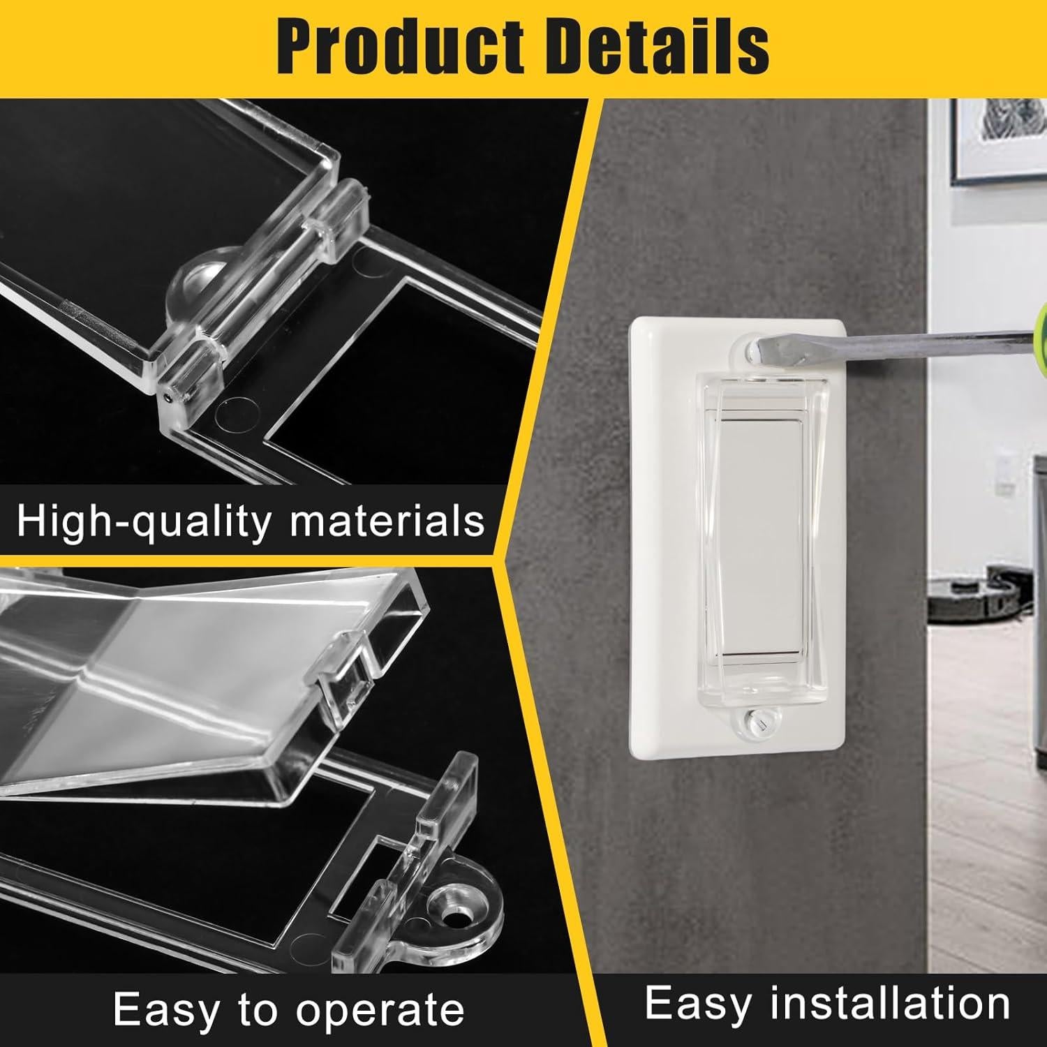 1 Light Switch Guard Cover, Baby Proof Wall Switch Cover Guard for Rocker Light Switch Protects Your Lights or Circuits from Being Accidentally Turned On or Off (Clear)