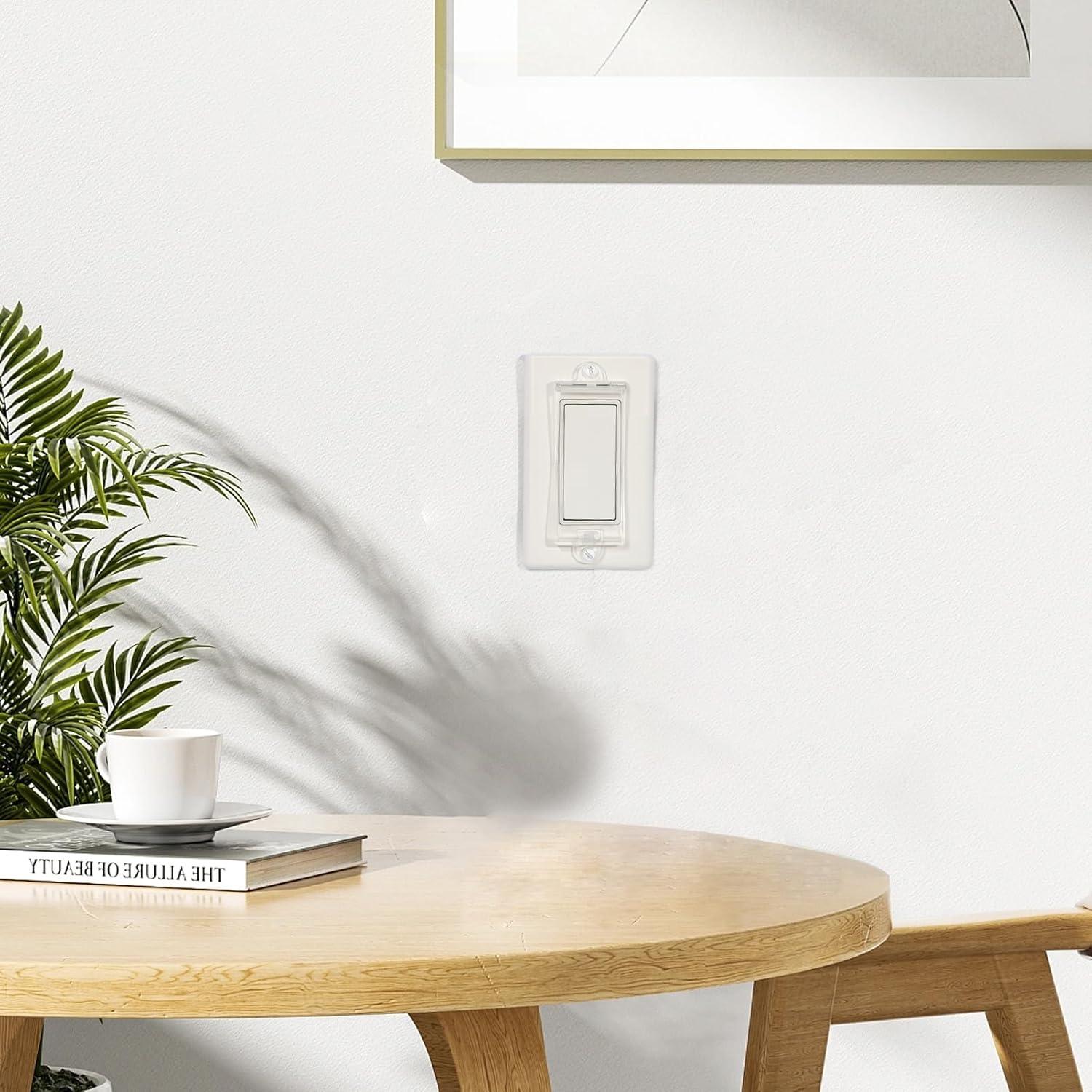 1 Light Switch Guard Cover, Baby Proof Wall Switch Cover Guard for Rocker Light Switch Protects Your Lights or Circuits from Being Accidentally Turned On or Off (Clear)