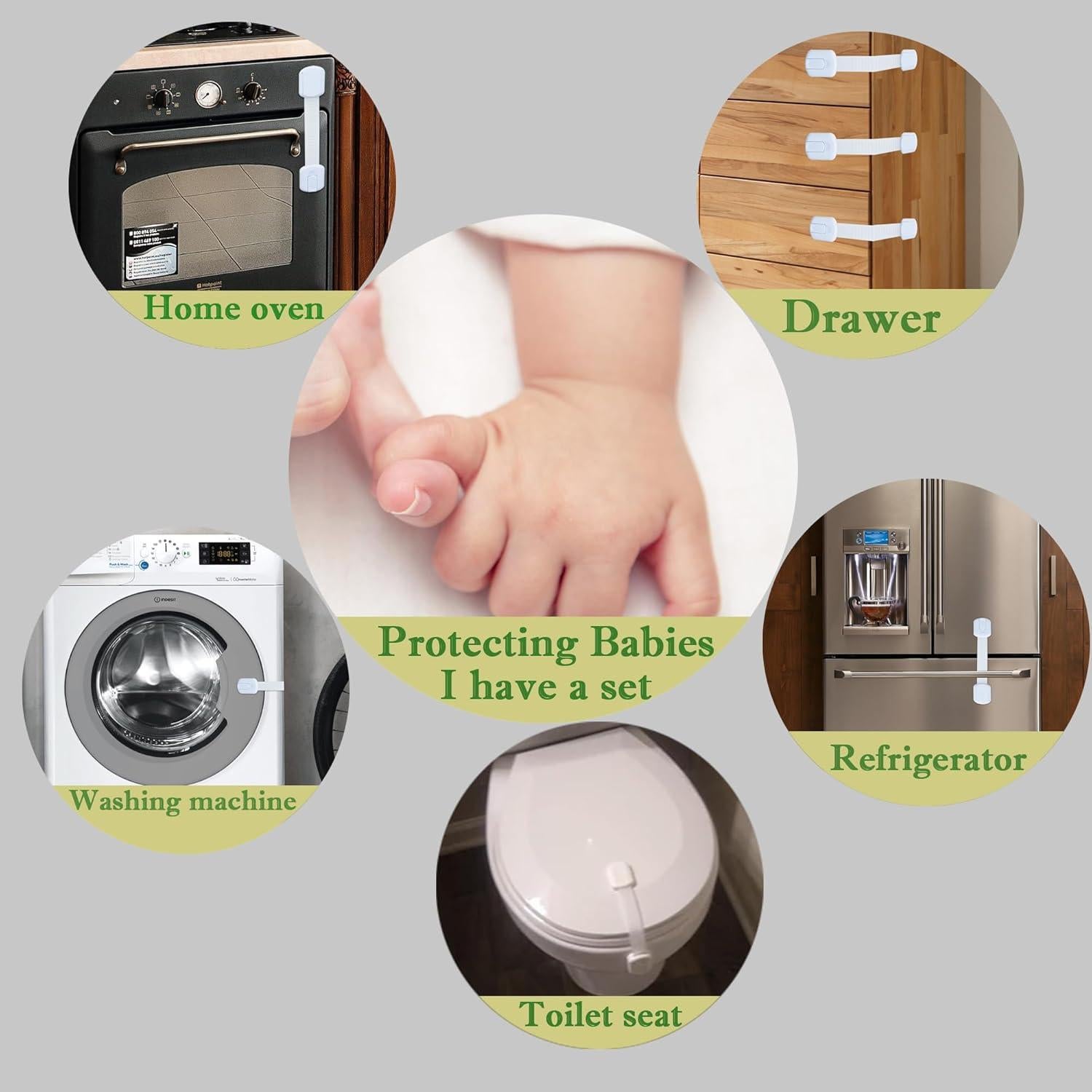 Cerraduras de Gabinete Chengcan - 2 Piezas Ajustables Blancas