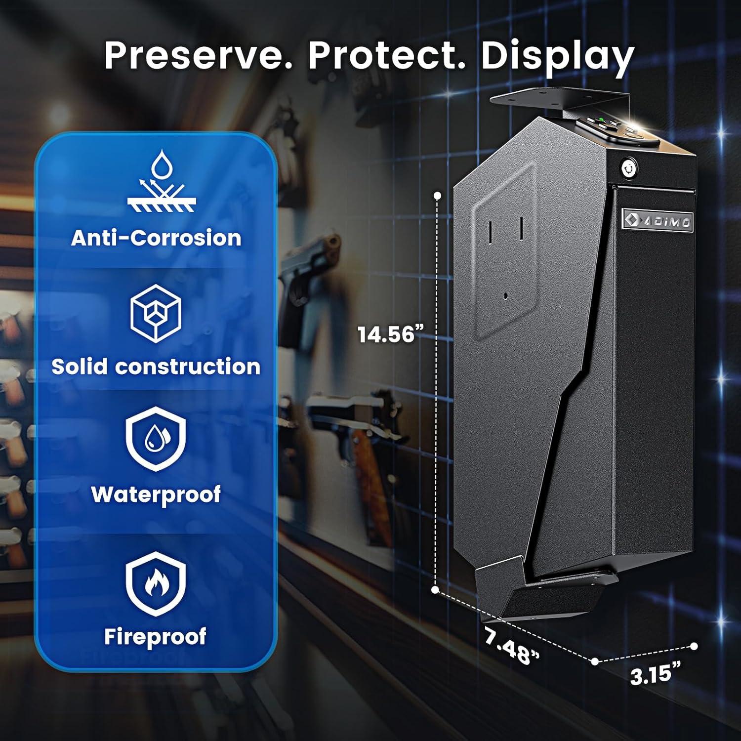 Caja Fuerte Biométrica ADIMO T5 para Pistola 36.96x19cm