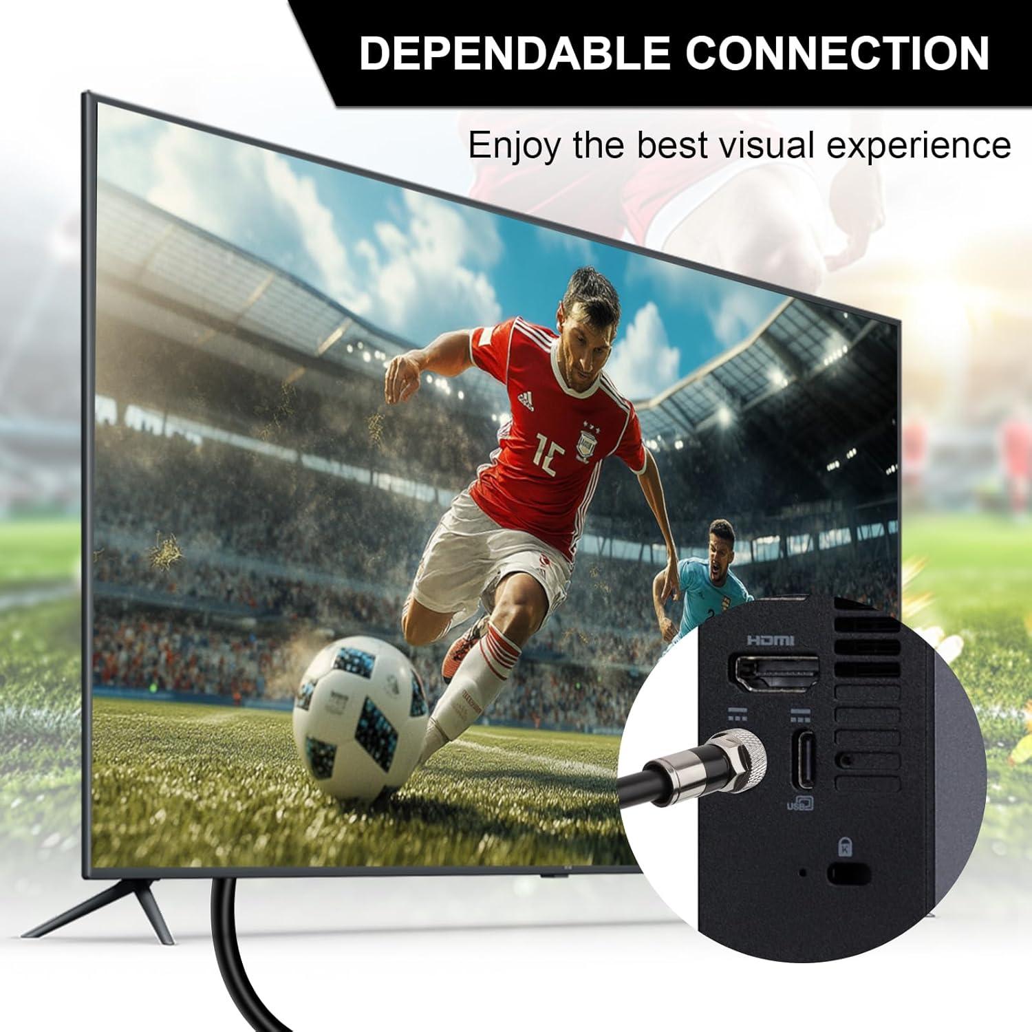 Cable Coaxial RG6 3.05m MOOKEERF Impermeable para TV e Internet