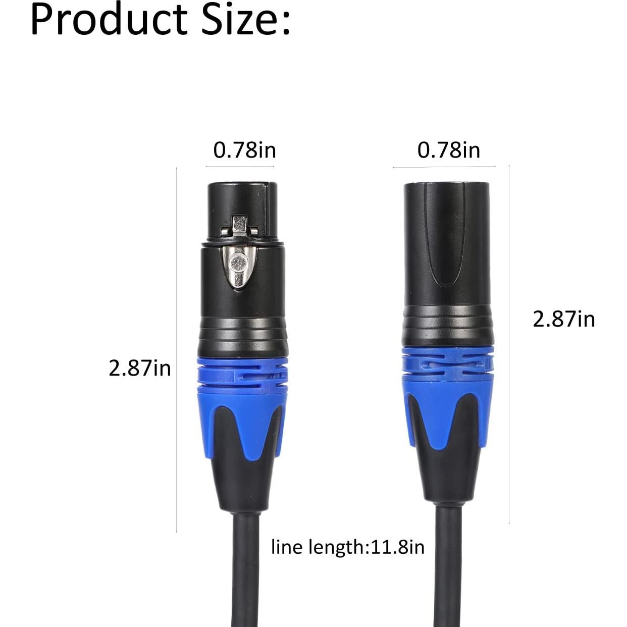 Cable XLR Macho a Doble Hembra 30 cm Seefeful - Audio Balanceado