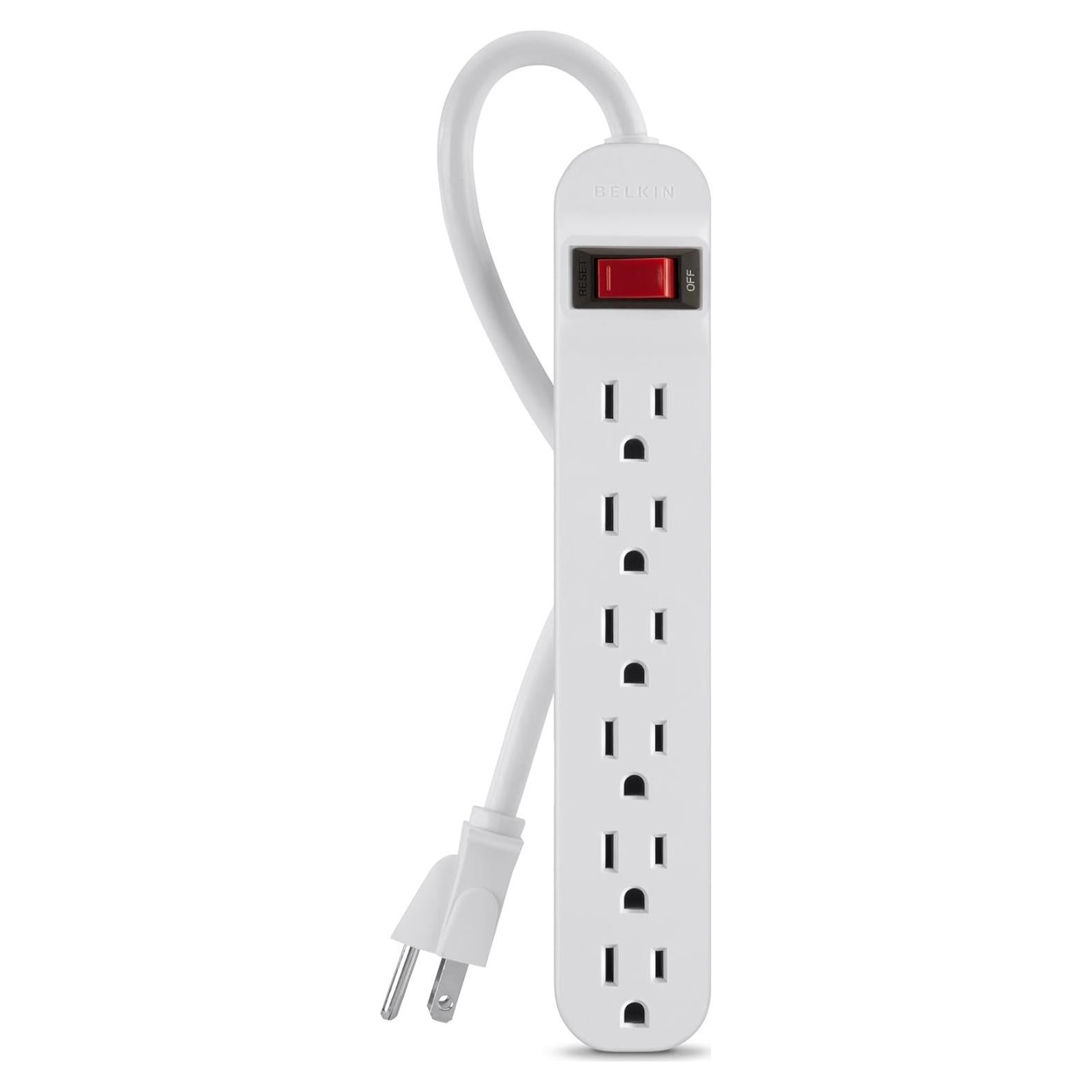 Regleta Belkin de 6 Salidas con Cable de 0.91m Blanca