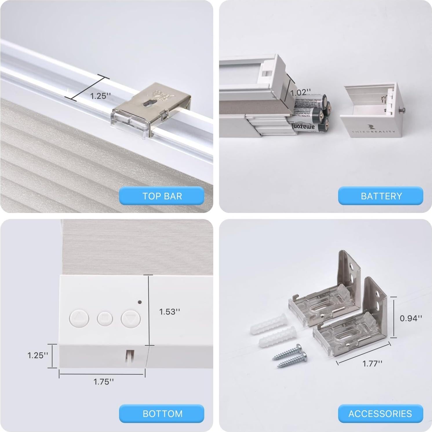 Cortina Inteligente ZigBee THIRDREALITY 50.8x182.9 cm Gris/Blanco