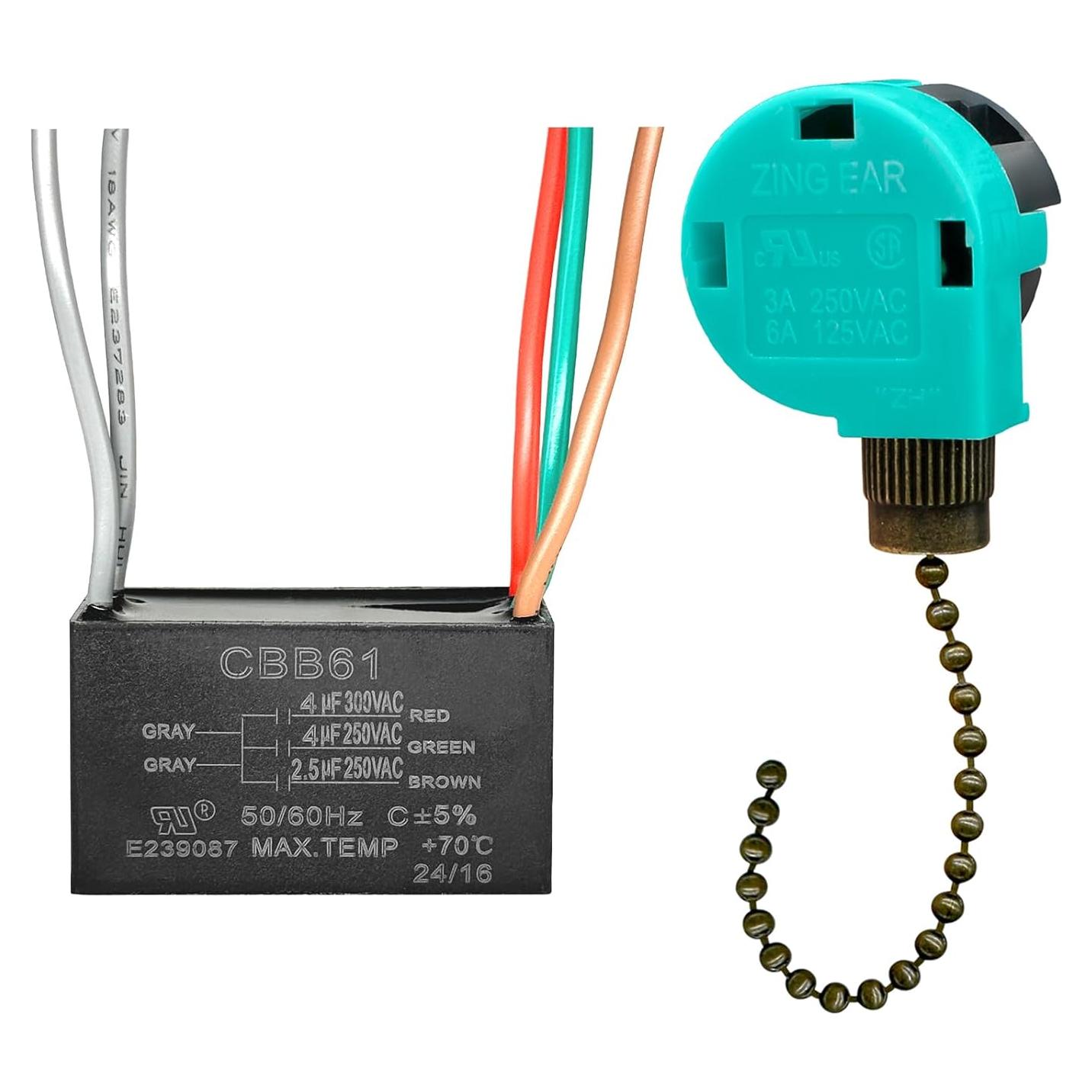 Interruptor de cadena YukiHalu para ventilador de techo 3 velocidades