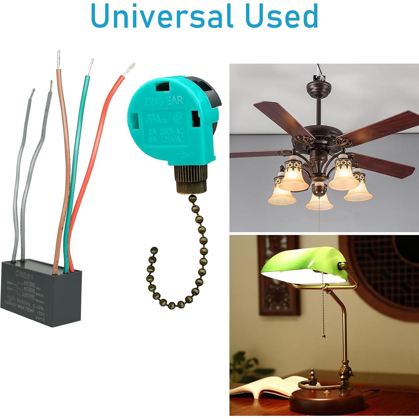 Interruptor de cadena YukiHalu para ventilador de techo 3 velocidades