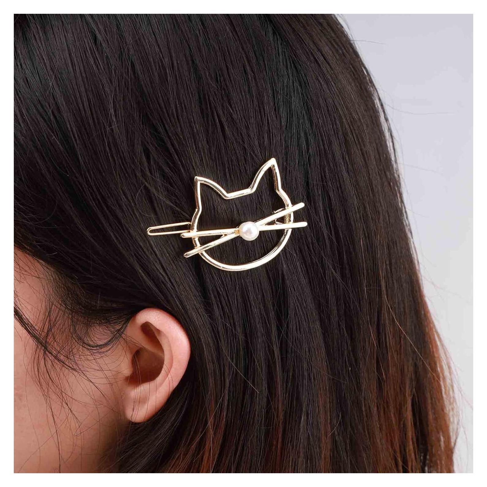 Clip para Cabello de Gato YienDoo Dorado Antideslizante