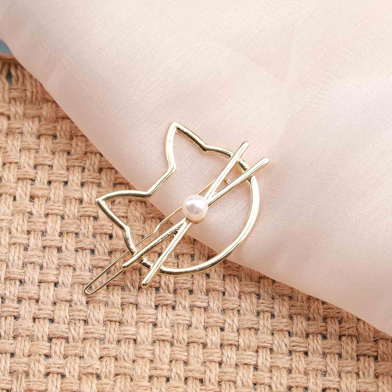 Clip para Cabello de Gato YienDoo Dorado Antideslizante