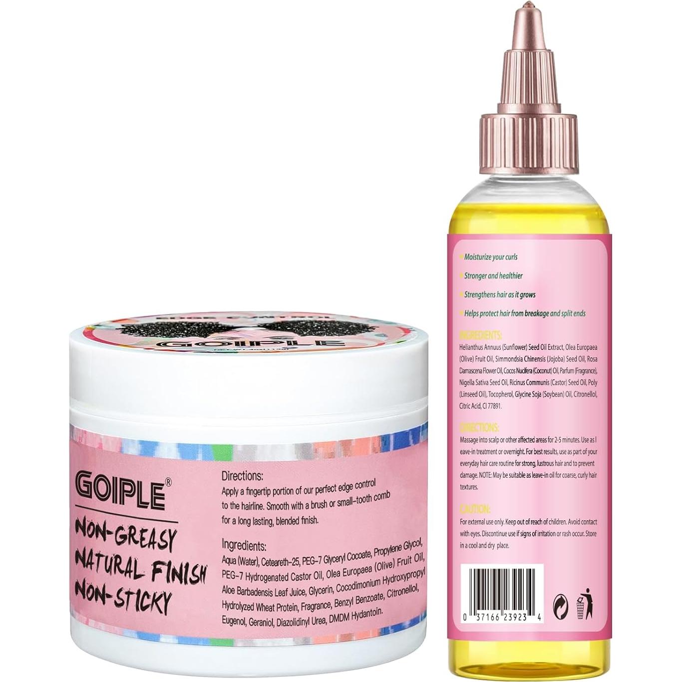 Kit de Estilizado Goiple 7pcs: Cera de Control de Bordes y Aceite