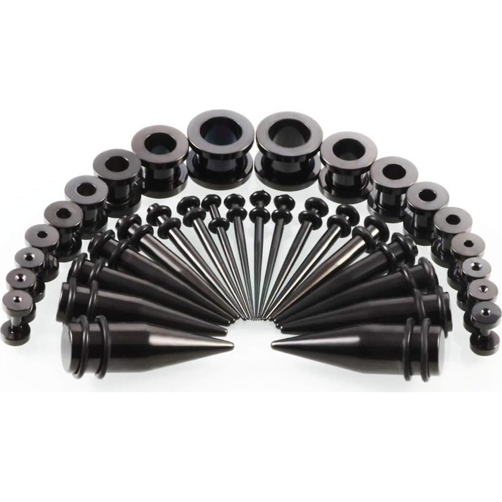 Kit de Estiramiento de Orejas CABBE KALLO 36 Piezas 14G-00G Acero Quirúrgico