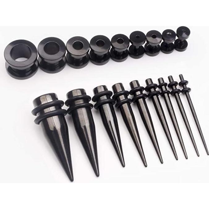 Kit de Estiramiento de Orejas CABBE KALLO 36 Piezas 14G-00G Acero Quirúrgico