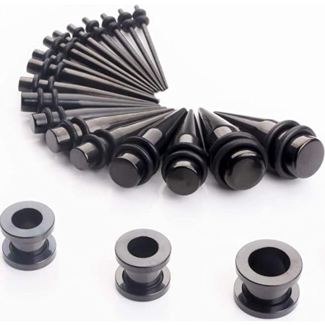 Kit de Estiramiento de Orejas CABBE KALLO 36 Piezas 14G-00G Acero Quirúrgico