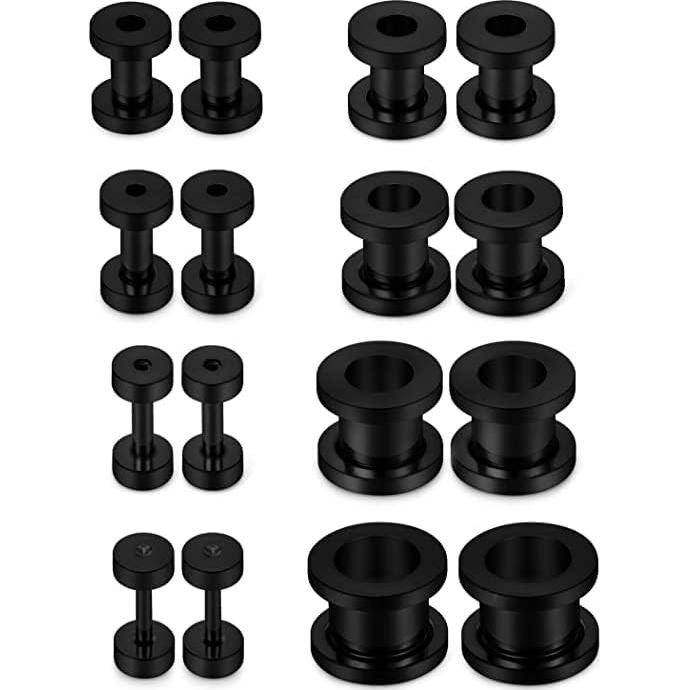 Kit de Estiramiento de Orejas CABBE KALLO 36 Piezas 14G-00G Acero Quirúrgico