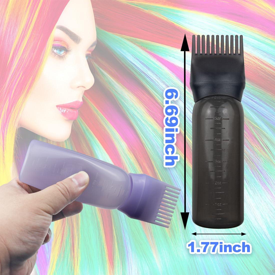 Paquete de 4 Botellas Aplicadoras de Aceite para Cabello FZWONVUC