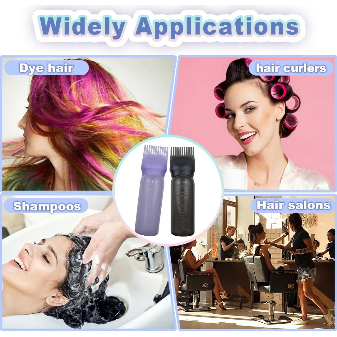 Paquete de 4 Botellas Aplicadoras de Aceite para Cabello FZWONVUC