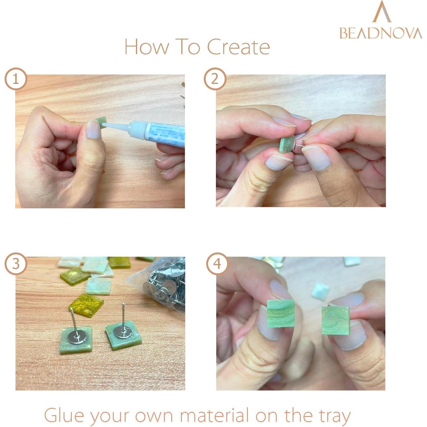 Aretes Hipoalergénicos BEADNOVA 120pcs 4mm Acero Inoxidable