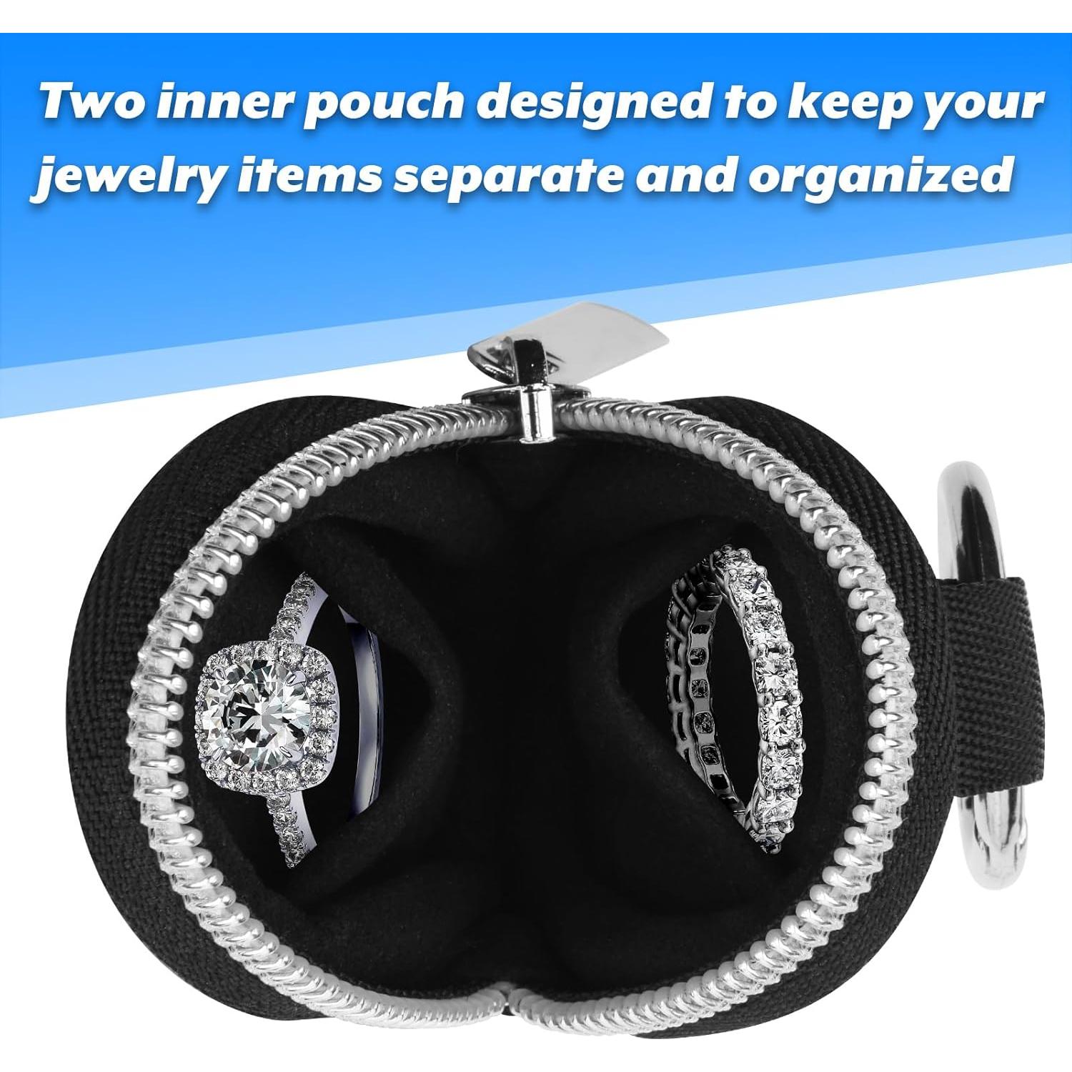 Estuche Organizador de Anillos Portátil Homakover Negro 5cm