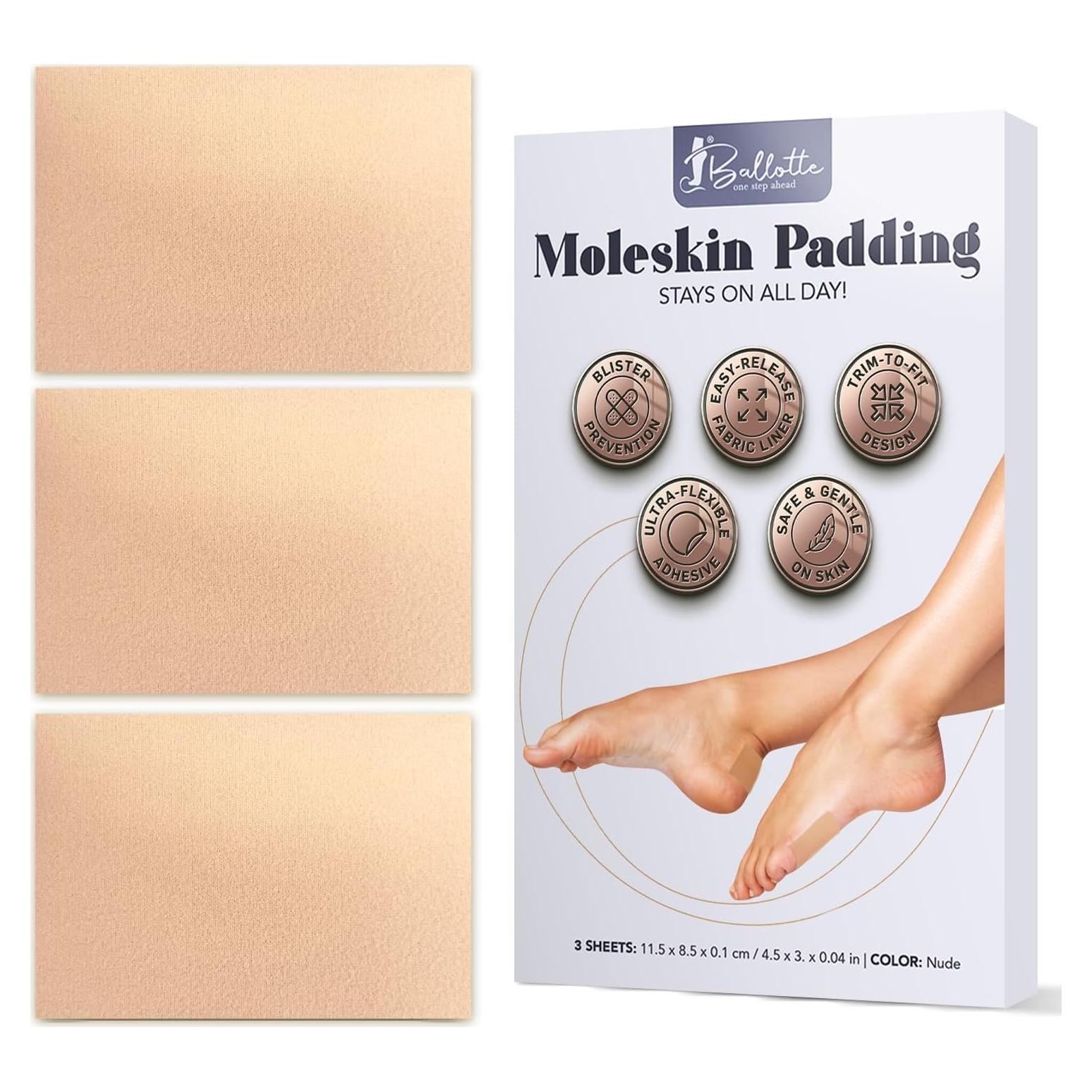 Almohadillas de Moleskin Ballotte para Ampollas - 3 Paquete