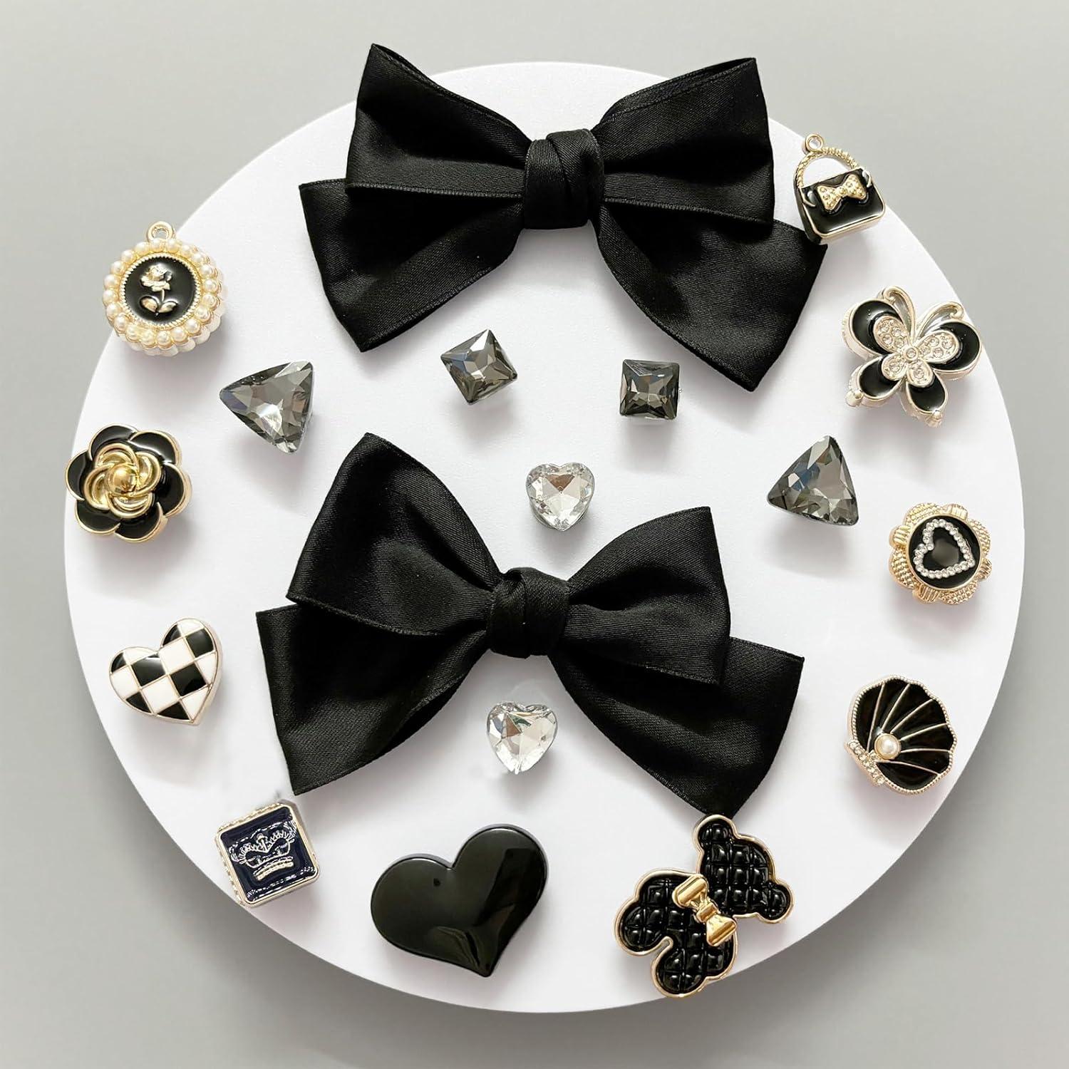 18 Piezas Accesorios de Encantos para Zapatos Mujeres - Lazos y Brillantes