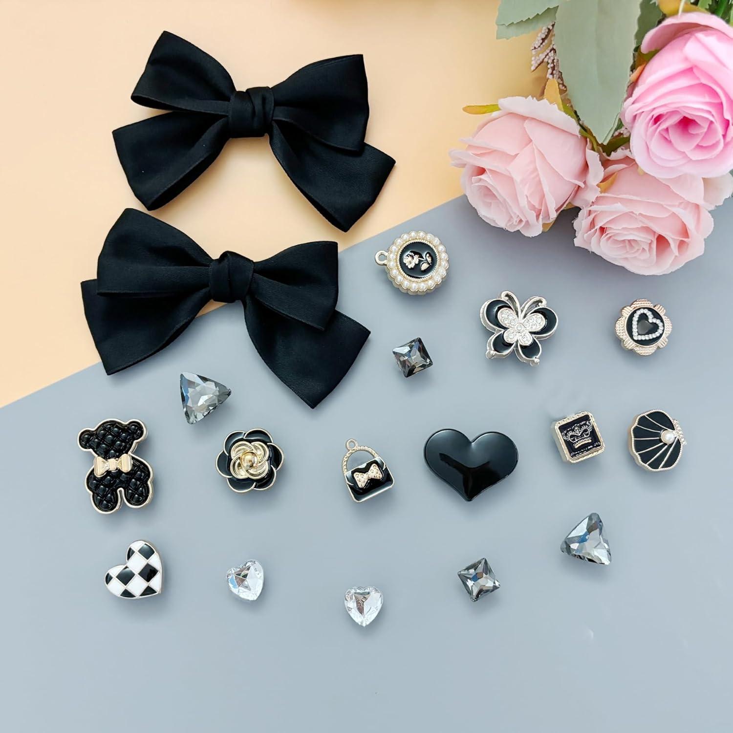 18 Piezas Accesorios de Encantos para Zapatos Mujeres - Lazos y Brillantes