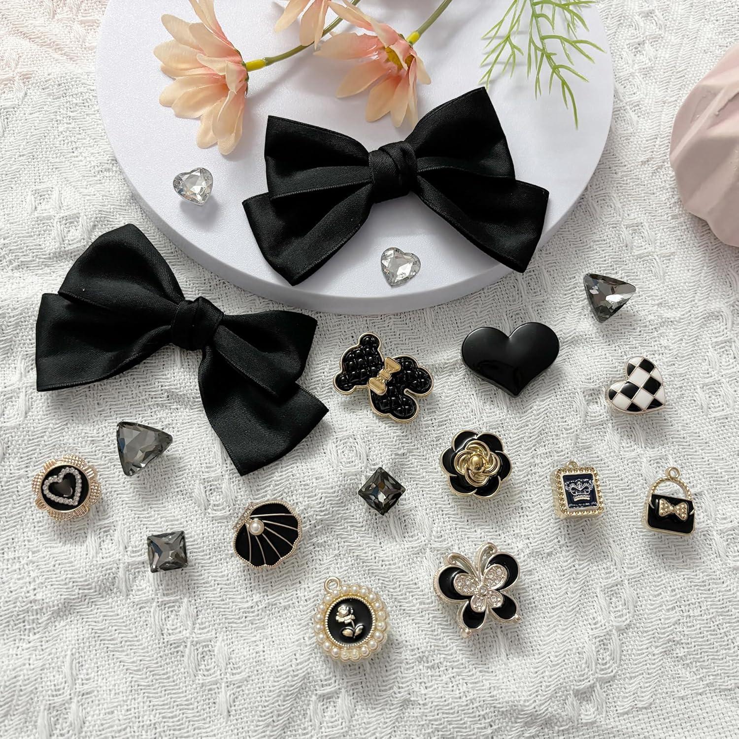 18 Piezas Accesorios de Encantos para Zapatos Mujeres - Lazos y Brillantes