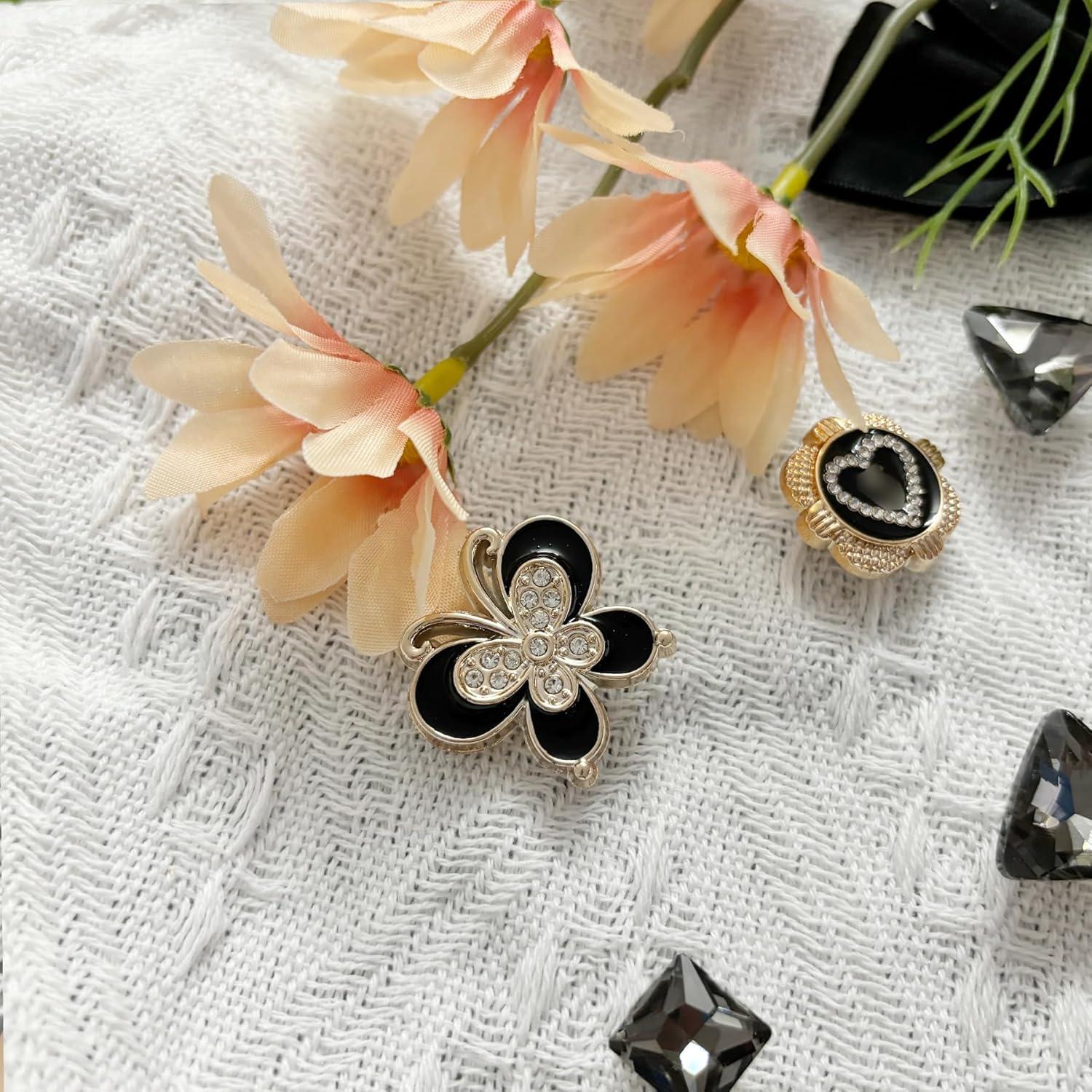 18 Piezas Accesorios de Encantos para Zapatos Mujeres - Lazos y Brillantes