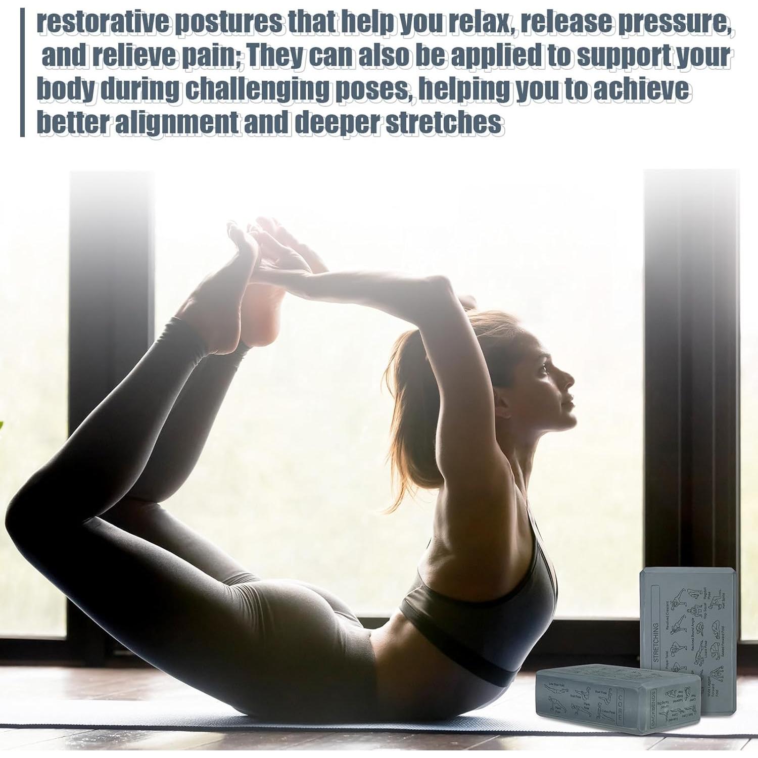 Bloques de Yoga de Corcho Halloscume 2 Piezas Antideslizantes