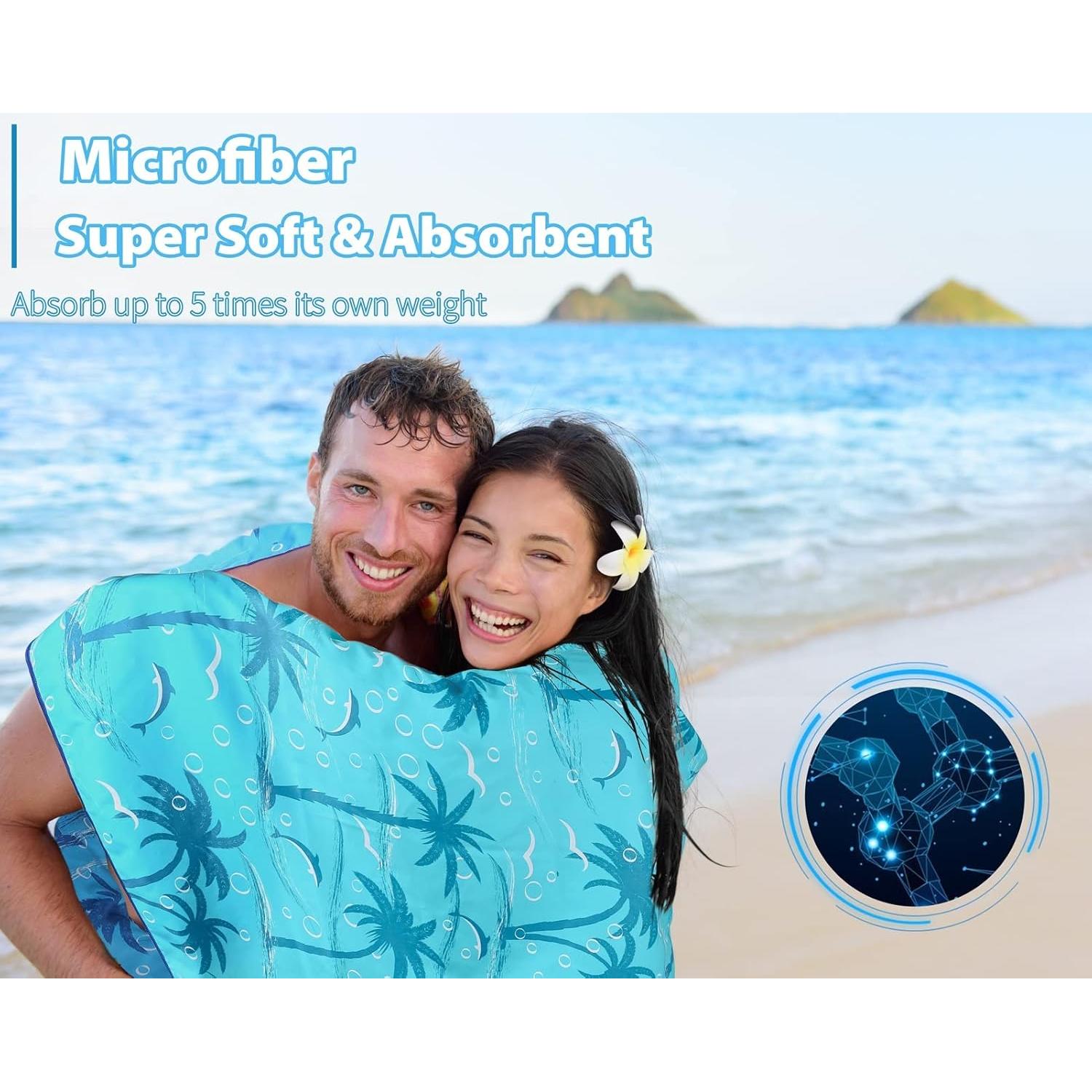 Paquete de 4 Toallas de Playa Microfibra Qinqinamu 180x81cm