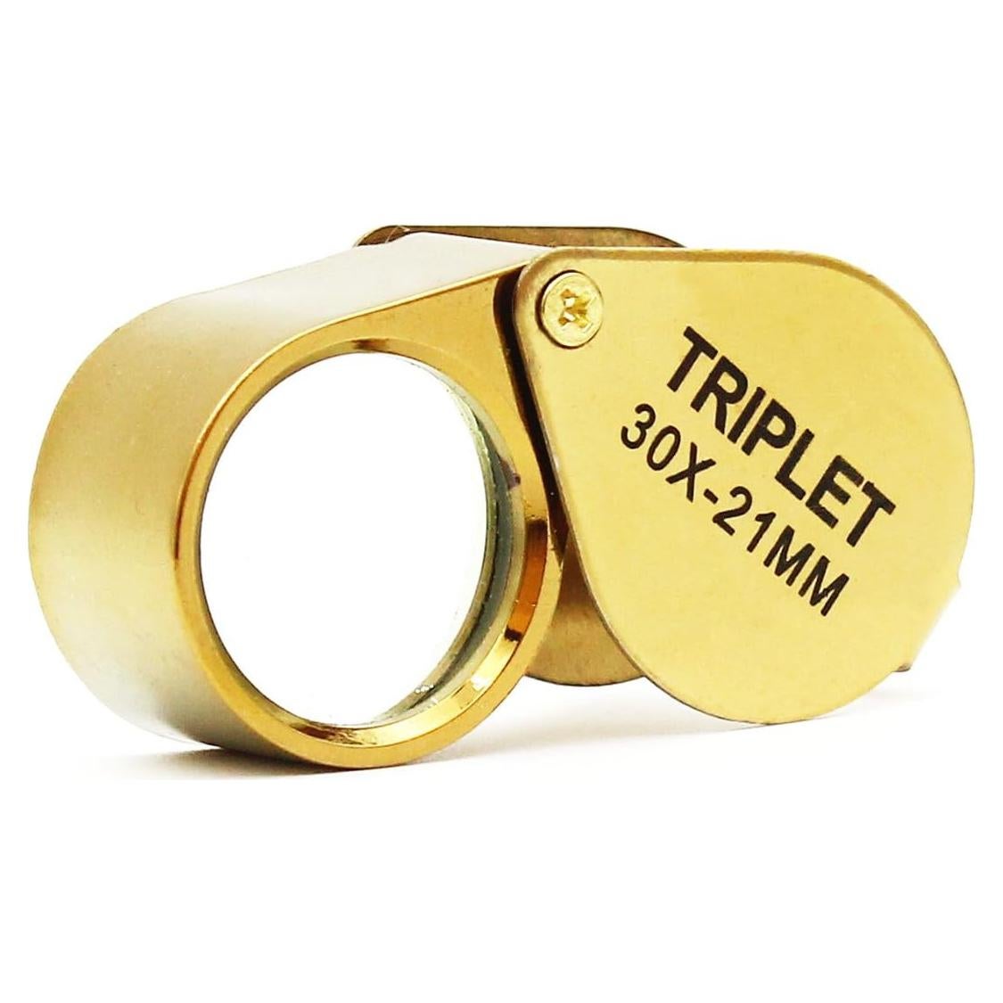 Lupa de bolsillo 30X QiCheng&LYS dorada para joyería y antigüedades