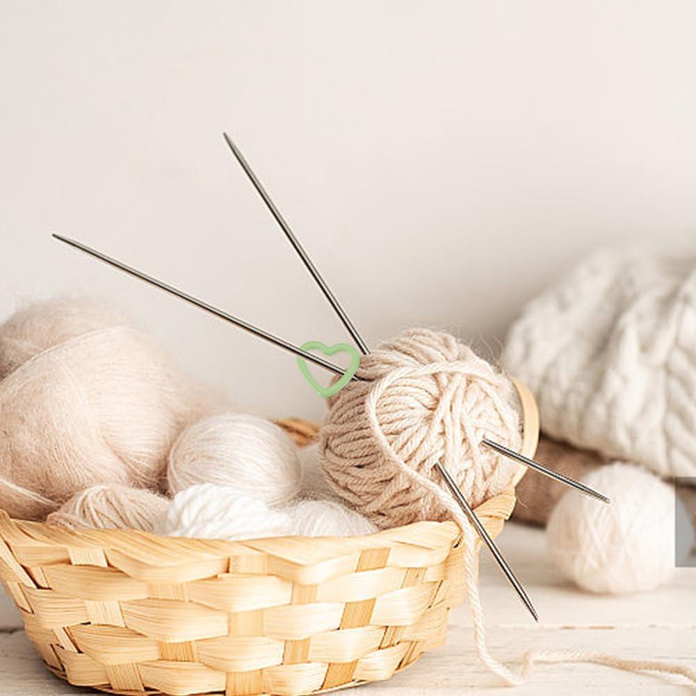 72Pcs 6 Colors Heart Metal Stitch Markers Safety Pins Mixed Color Charms Crochet Baking Paint Iron Pendant Clothing Tag Knitting Stitch Markers for DIY Project Sewing Craft