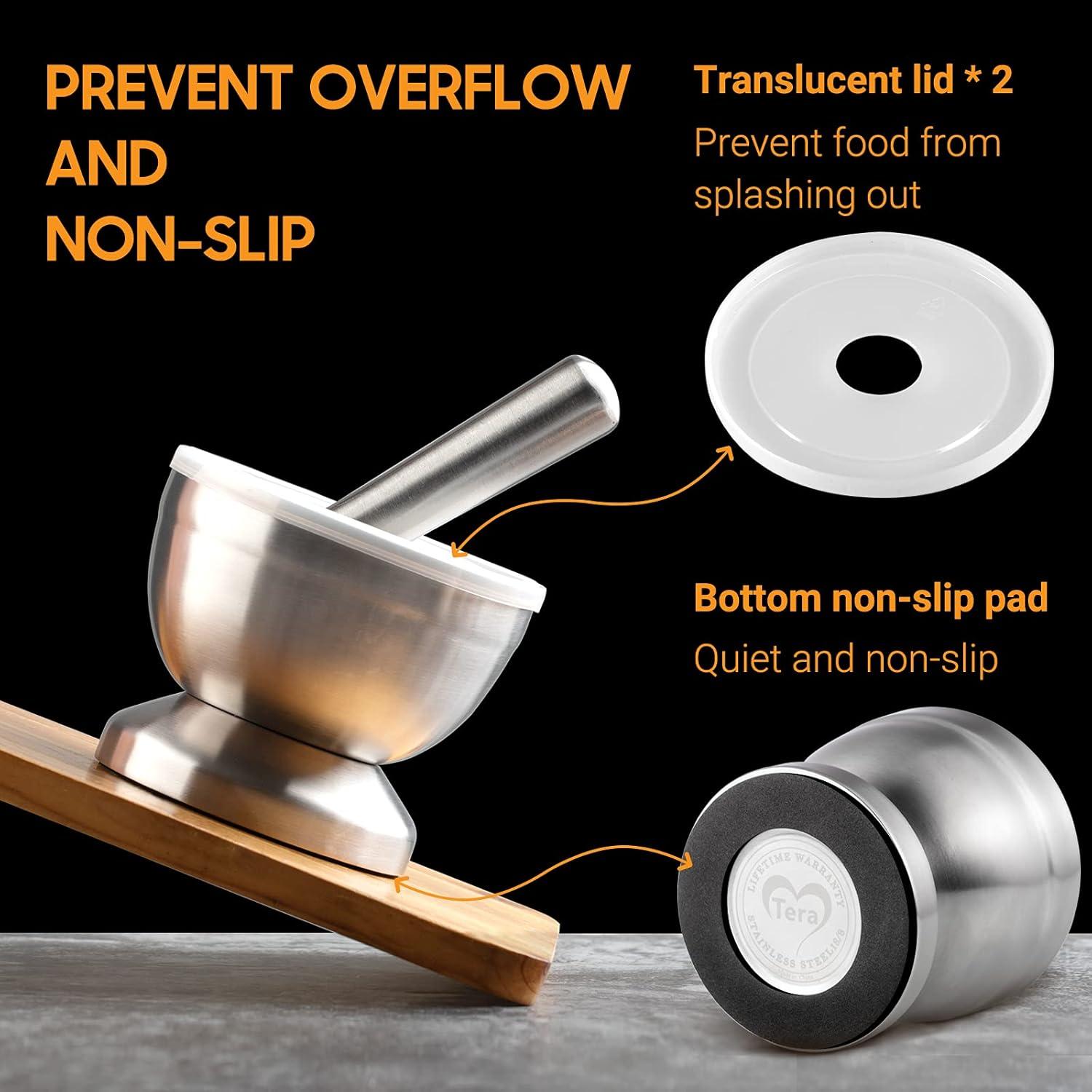 Mortero y Maja de Acero Inoxidable Tera 350ml - Sin Desorden