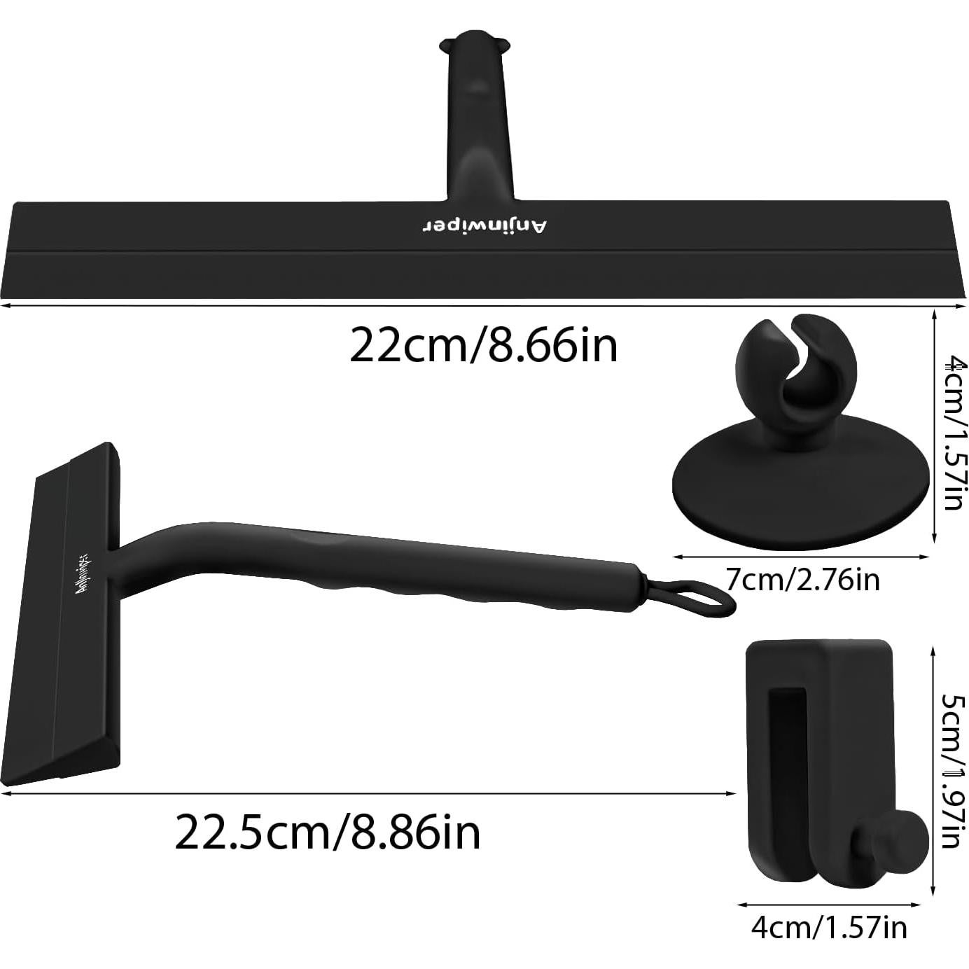 Raspador de Ducha Anjinwiper 21.84 cm Negro Multiusos