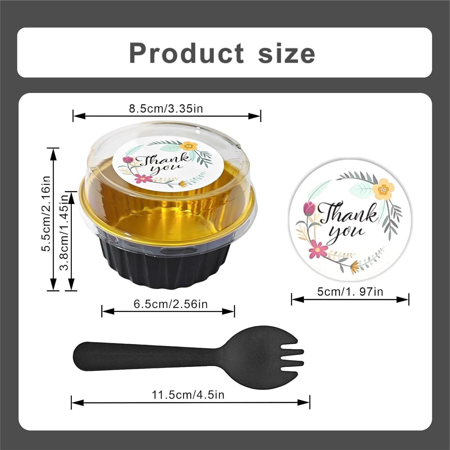 100 Moldes de Aluminio Desechables QZV 125ml con Tapas