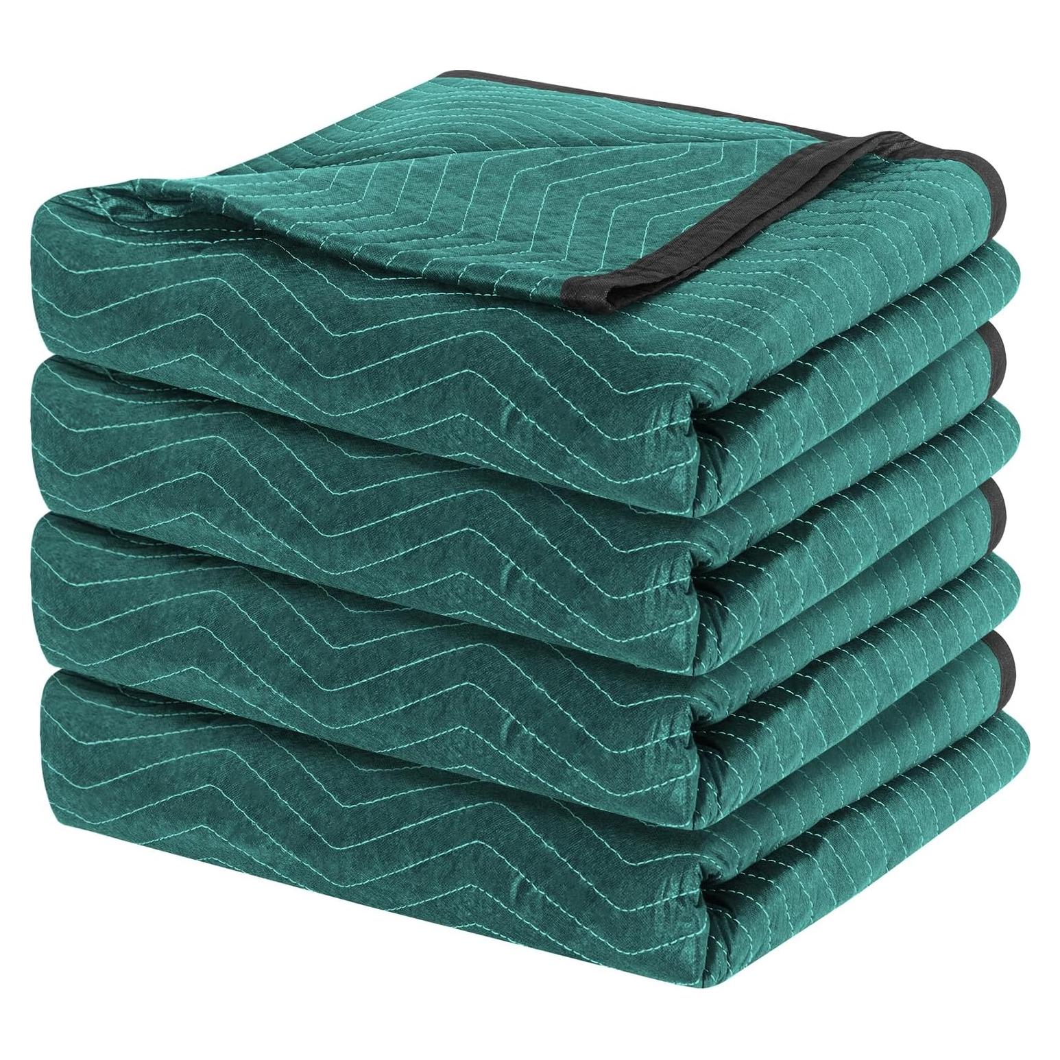 4 Mantas de Mudanza Diamond UP Acolchadas 365.76x203.2cm Verde y Gris