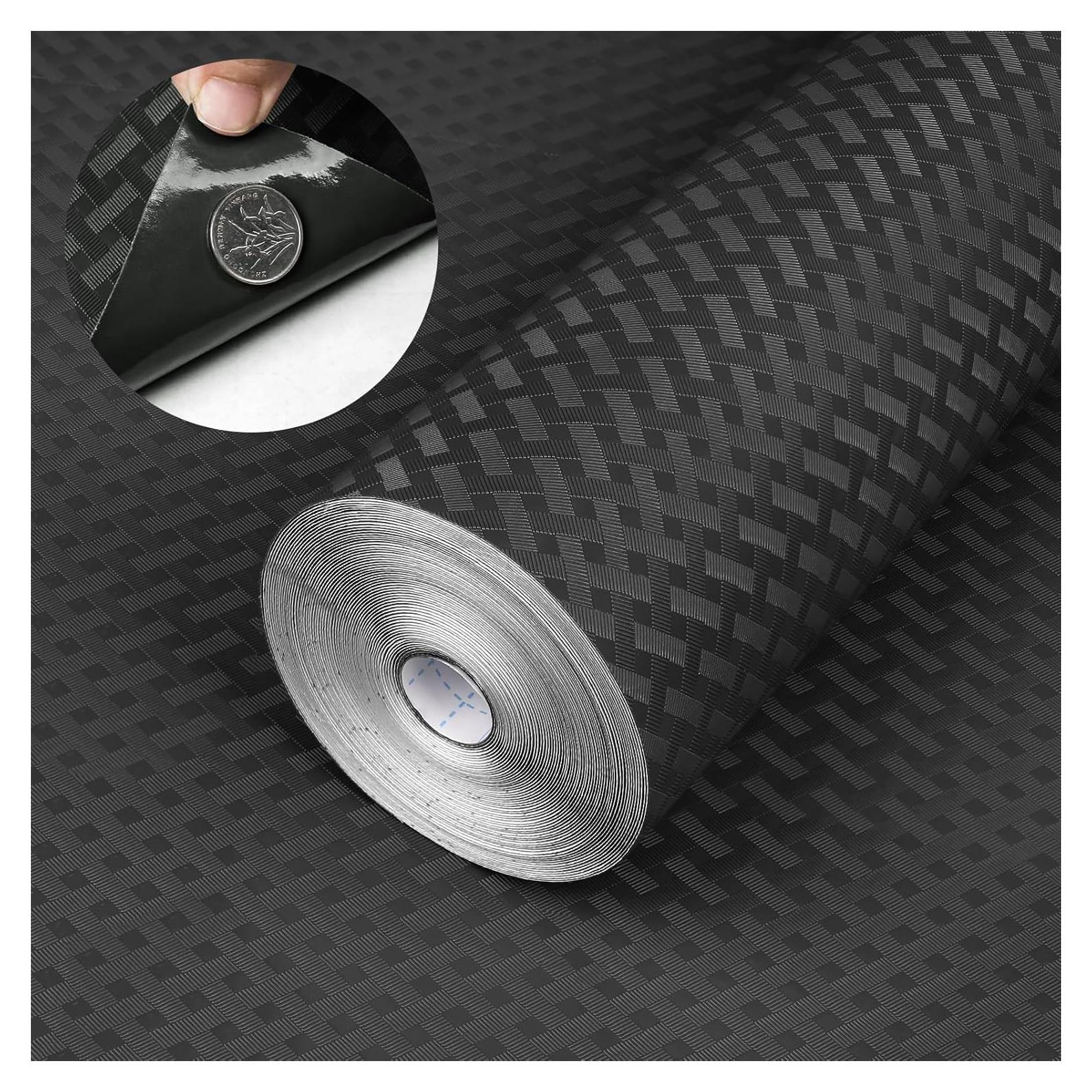 Forro de Estante Autoadhesivo HooTown 30x200 cm Negro Mármol