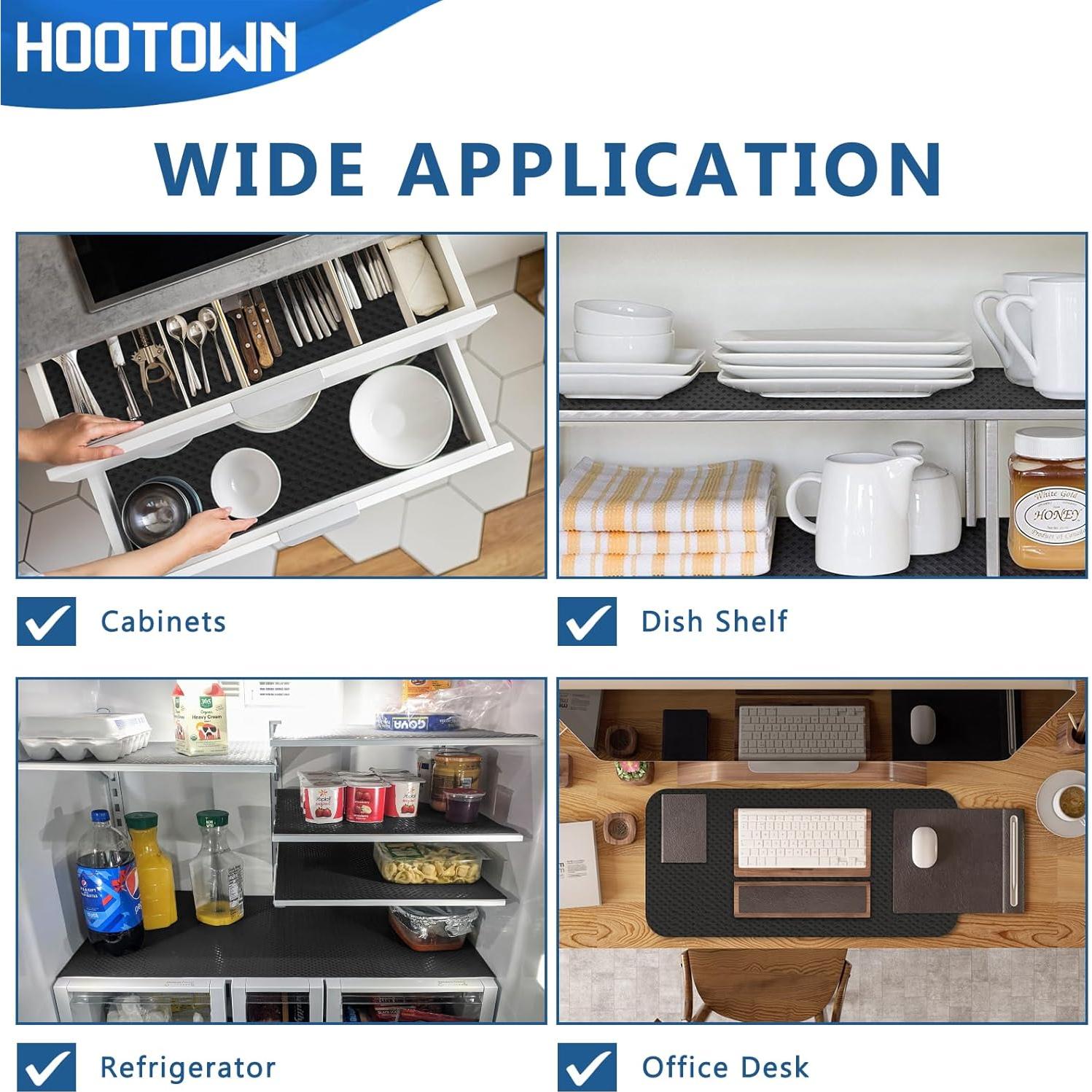 Forro de Estante Autoadhesivo HooTown 30x200 cm Negro Mármol