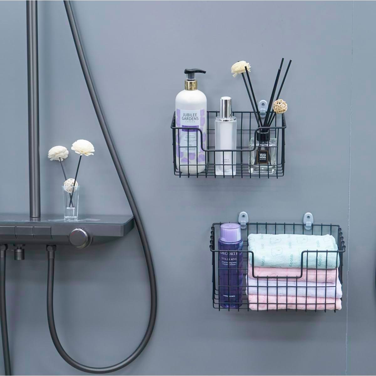 Cesta de Almacenamiento Colgante JUNCHU CHERRY 2 Piezas Negra