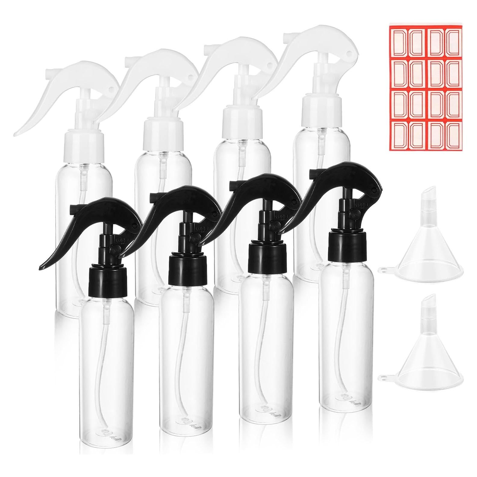 Molain 8 Botellas de Spray 100ml A Prueba de Fugas Negro