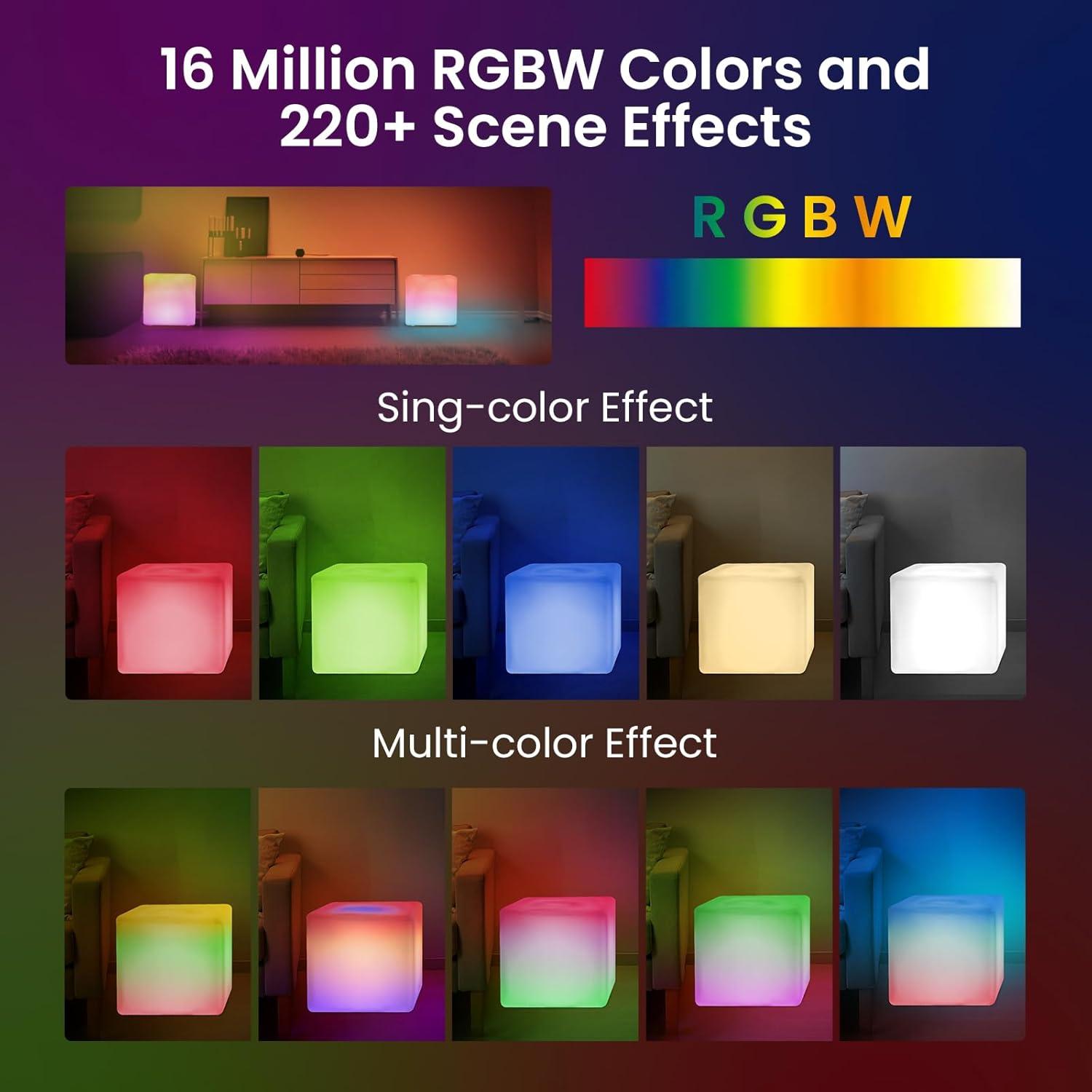 Lámpara de Piso Cubo LED RGB LOFTEK 30 cm Control APP