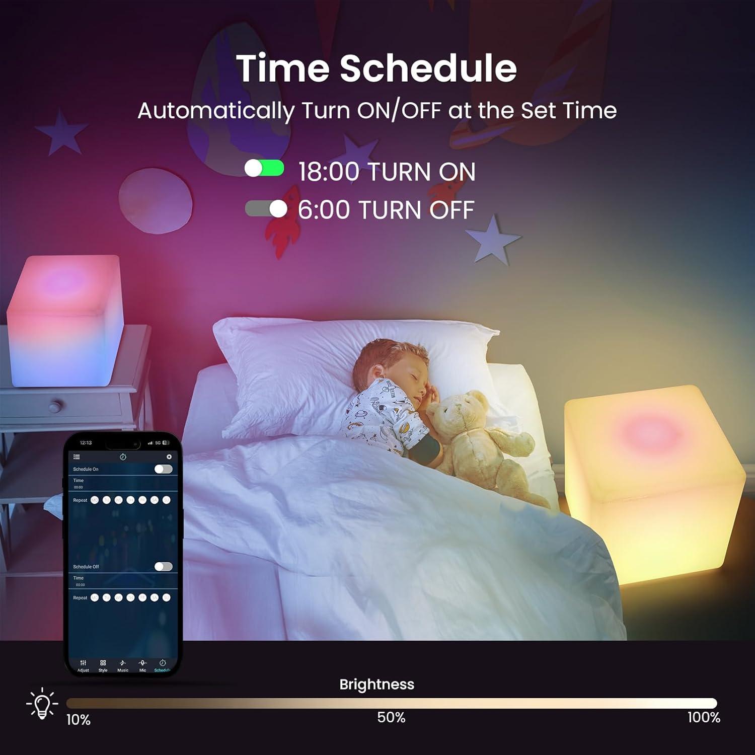 Lámpara de Piso Cubo LED RGB LOFTEK 30 cm Control APP