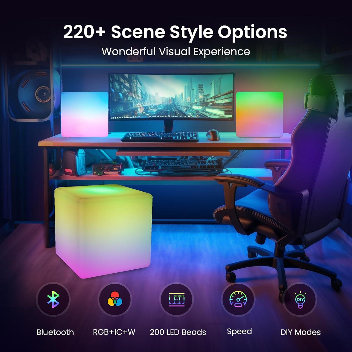 Lámpara de Piso Cubo LED RGB LOFTEK 30 cm Control APP