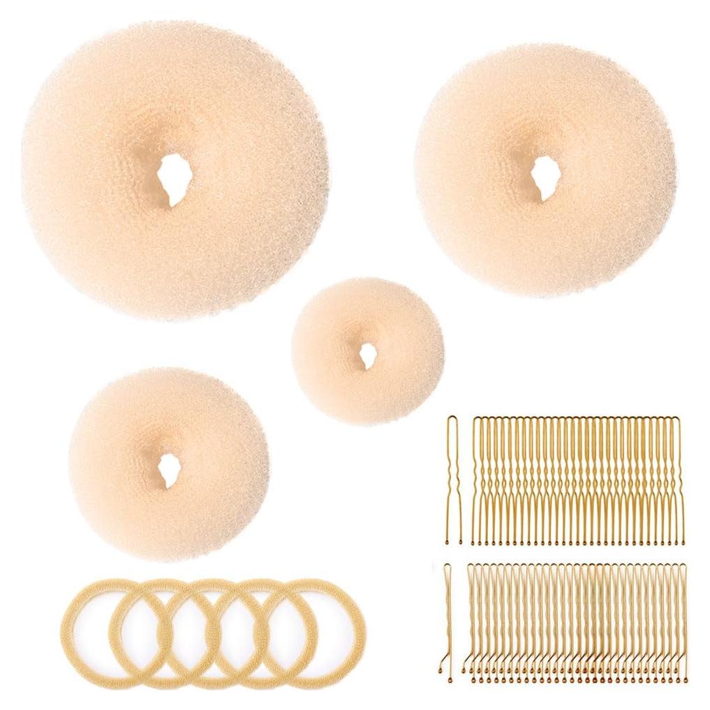 Juego de Formadores de Moño para Cabello 49 Piezas Beige