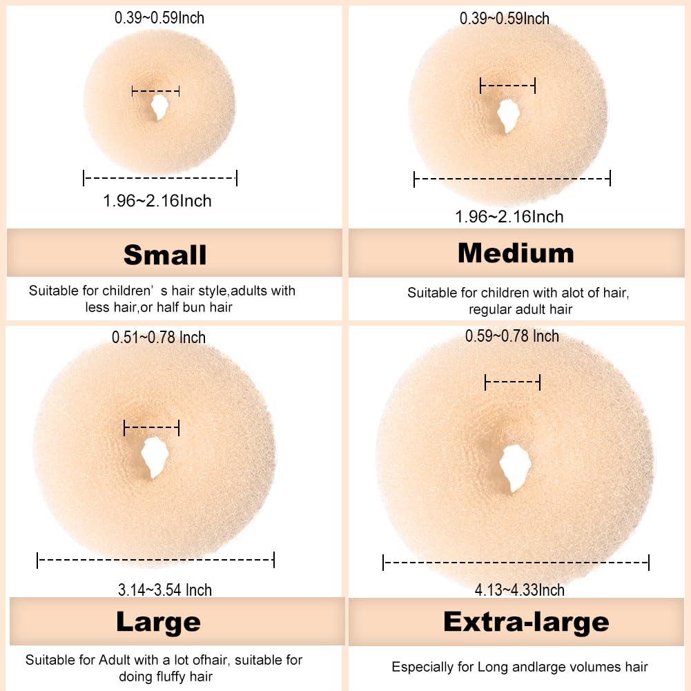 Juego de Formadores de Moño para Cabello 49 Piezas Beige