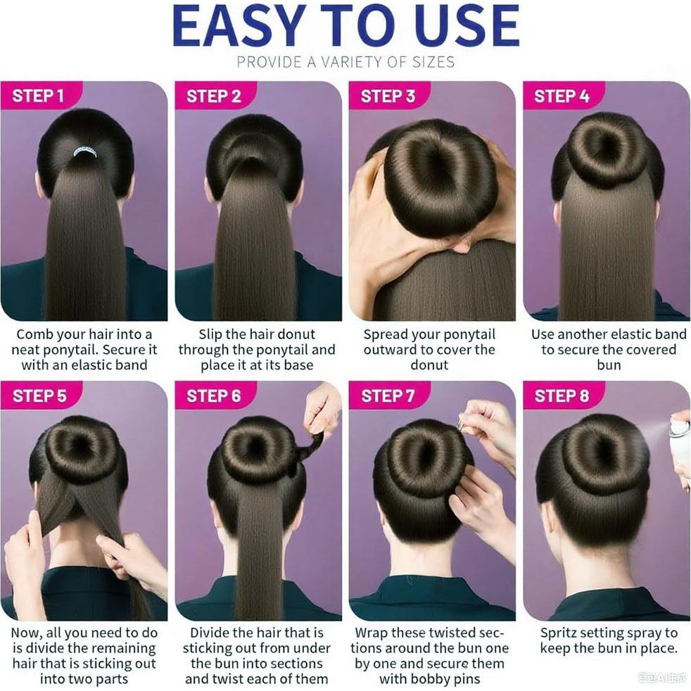 Juego de Formadores de Moño para Cabello 49 Piezas Beige